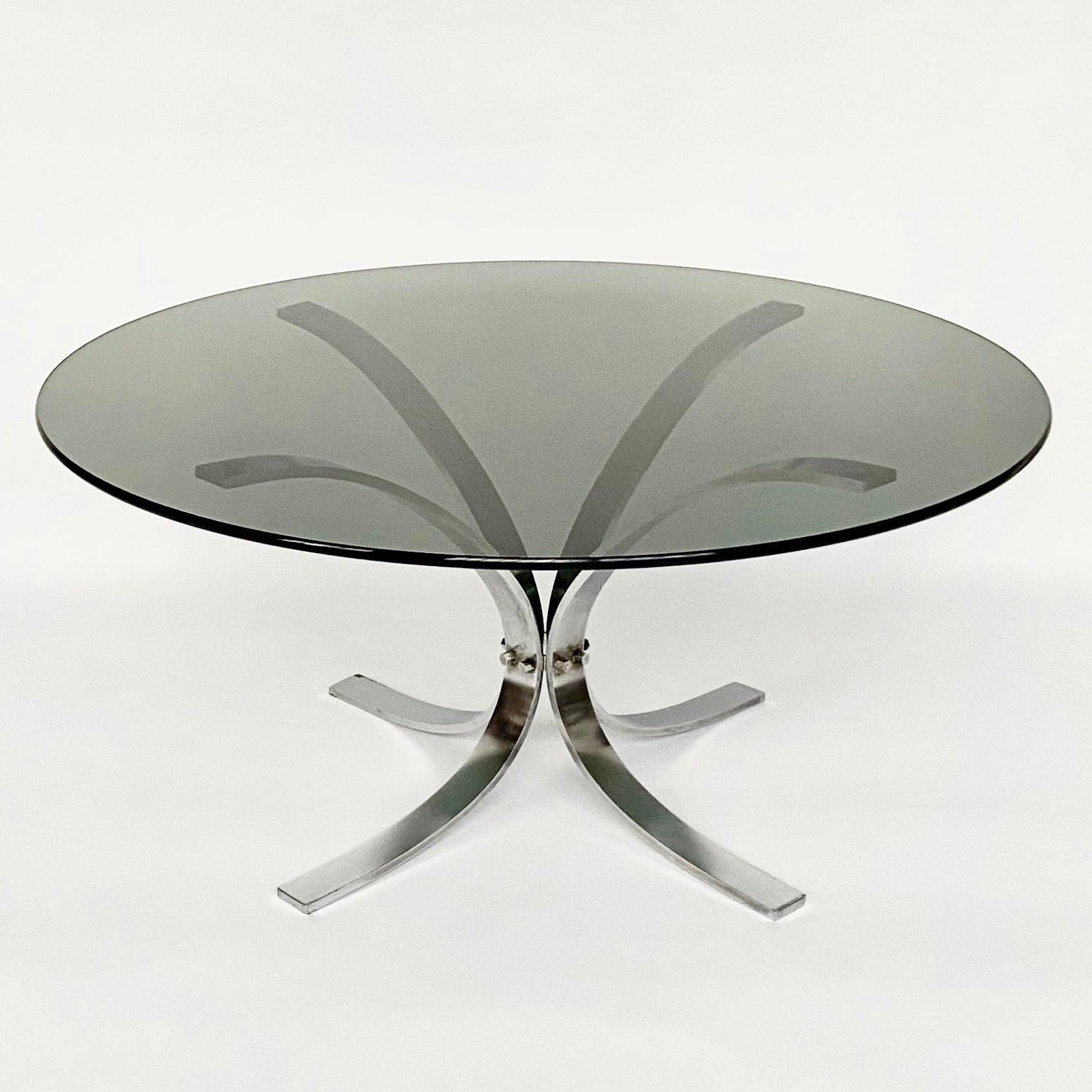 Table Basse EVOL structure chrome et plateau en verre D 90cm main image 1